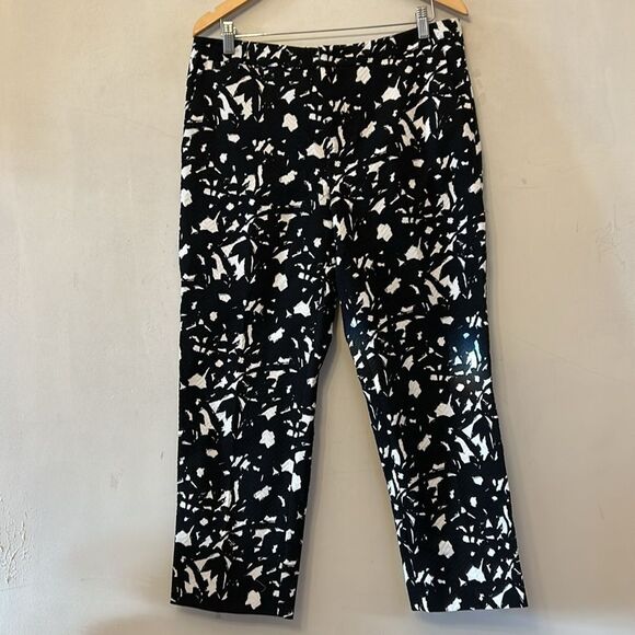 Banana Republic black white textured patterned pants Size 12 EUC - Picture 2 of 8
